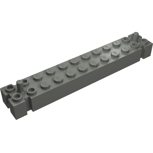 Rendu LDraw de Brique Spécial 2 x 12 avec 2 pattes d'extrémité (Brick Special 2 x 12 with 2 End Pegs), couleur indicative