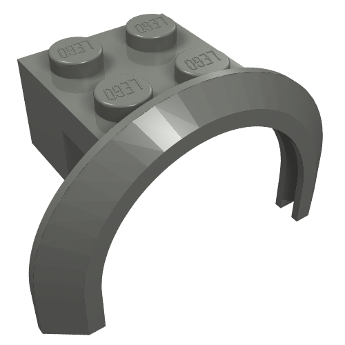 Arc de roue, garde-boue 4 x 2 1/2 x 2 avec 2 x 2 plaque (Wheel Arch, Mudguard 4 x 2 1/2 x 2 with 2 x 2 Plate)