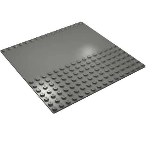 Rendu LDraw de Plaque de base 16 x 16 Route / Allée [sans motif] (Baseplate 16 x 16 Road / Driveway [Plain]), couleur indicative