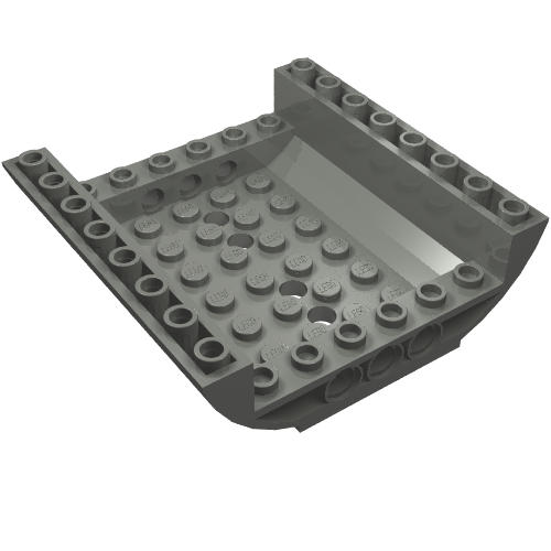 Rendu LDraw de Brique courbe inversée 8 x 8 x 2 double (Brick Curved Inverted 8 x 8 x 2 Double), couleur indicative