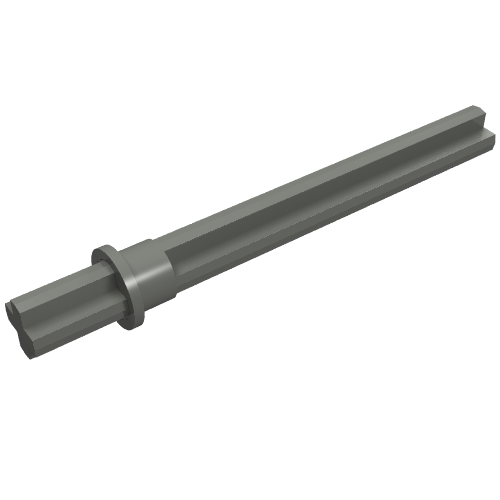 Rendu LDraw de Axe Technic 5.5 avec arrêt [extrémité courte arrondie] (Technic Axle 5.5 with Stop [Rounded Short End]), couleur indicative