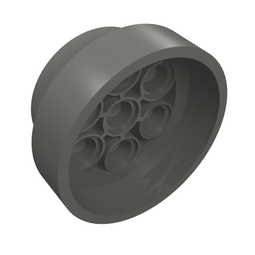 Rendu LDraw de Roue 31 x 15 Technic, 7 trous de connecteur (Wheel 31 x 15 Technic, 7 Pin Holes), couleur indicative