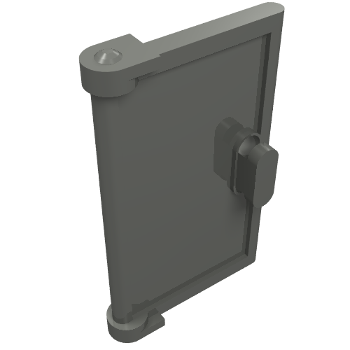 Porte 1 x 2 x 3 avec poignée verticale, poignée ronde Trous sur le dos (Door 1 x 2 x 3 with Vertical Handle, Round Handle Holes on Back)