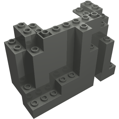 Rendu LDraw de Panneau de roche rectangulaire 4 x 10 x 6 (Rock Panel Rectangular 4 x 10 x 6), couleur indicative