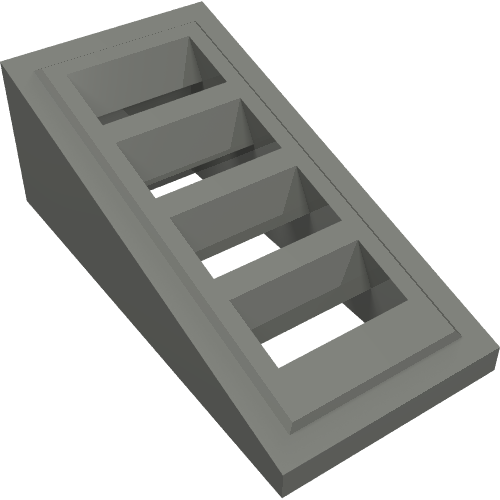 Brique inclinée 18° 2 x 1 x 2/3 avec 4 fentes / grille (Brick Sloped 18° 2 x 1 x 2/3 with 4 Slots / Grate)