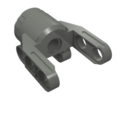 Rendu LDraw de Raccord Technic pour axe et connecteur bloc 4 x 3 x 2 1/2 [support de vérin linéaire] (Technic Axle and Pin Connector Block 4 x 3 x 2 1/2 [Linear Actuator Holder]), couleur indicative