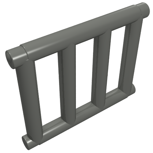 Rendu LDraw de Barre 1 x 4 x 3 [onglets de fin] (Bar 1 x 4 x 3 [End Tabs]), couleur indicative