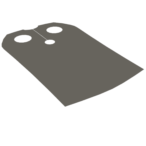 Cape, côté droit [tissu amidonné traditionnel] (Neckwear Cape, Straight Side [Traditional Starched Fabric])