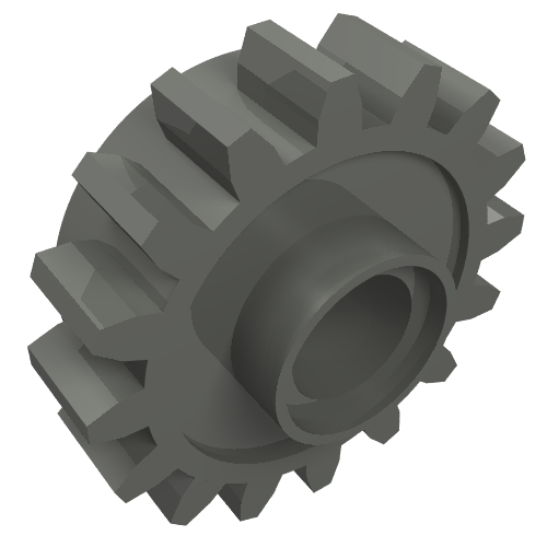Rendu LDraw de Dent Technic 16 avec embrayage [lisse] (Technic Gear 16 Tooth with Clutch [Smooth]), couleur indicative