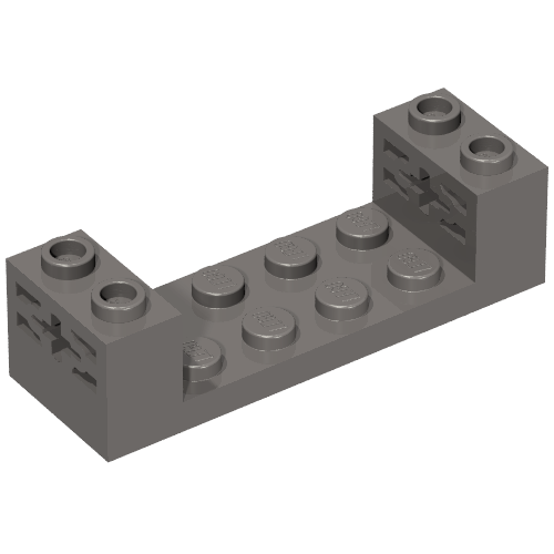 Rendu LDraw de Brique Spécial 2 x 6 x 1 1/3 avec trous d'axe et 2 x 4 encastrés, barre à l'envers (Brick Special 2 x 6 x 1 1/3 with Axle Holes and 2 x 4 Recessed, Bar at Underside), couleur indicative