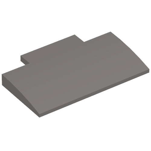 Rendu LDraw de Brique courbée 5 x 8 x 2/3 avec sans tenons sur le dessus (Brick Curved 5 x 8 x 2/3 with No Studs on Top), couleur indicative