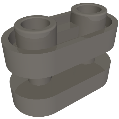 Brique Spécial 1 x 2 Arrondi avec des barres centrales (Brick Special 1 x 2 Rounded with Center Bars)