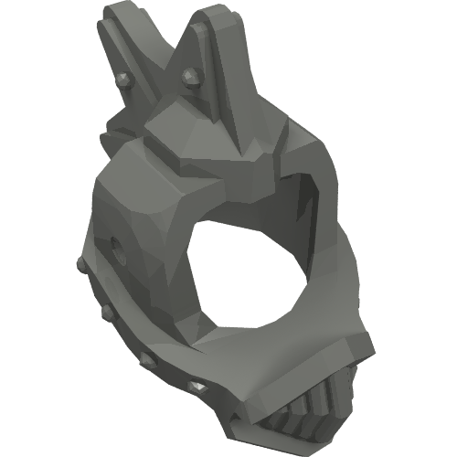 Rendu LDraw de Helmet Spiked Top avec Grill and Open Front and Back, couleur indicative