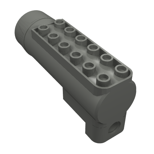 Rendu LDraw de Lanceur, Récepteur de souffle d'air [Racers] (Launcher, Air Blast Receiver [Racers]), couleur indicative
