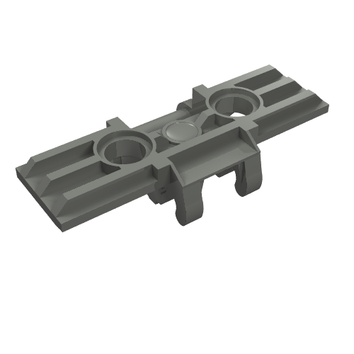 Rendu LDraw de Bande de roulement Technic grand avec deux trous d'connecteur, renforcée (Technic Link Tread Wide with Two Pin Holes, Reinforced), couleur indicative