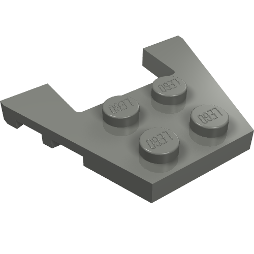 Plaque de coin 3 x 4 avec encoches de tenon [sous-face renforcée] (Wedge Plate 3 x 4 with Stud Notches [Reinforced Underside])