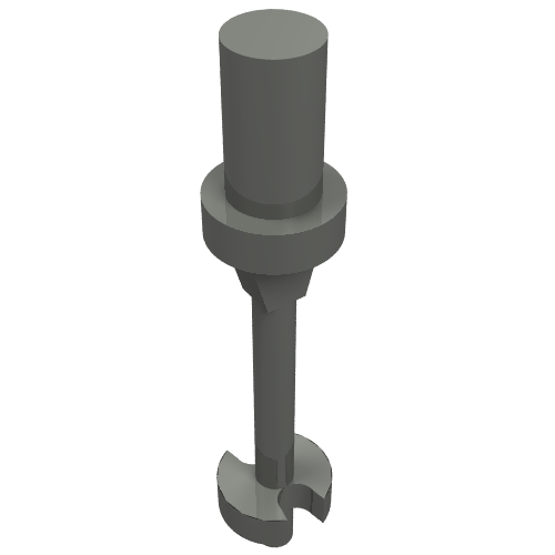 Rendu LDraw de Barre 3L avec poignée, bague d'arrêt et butées latérales (minifigurine Ski Pole) (Bar 3L with Handle, Stop Ring and Side Stops (Minifig Ski Pole)), couleur indicative