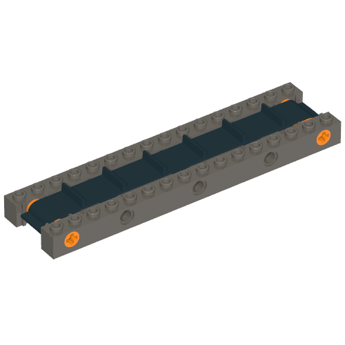 Rendu LDraw de Bande transporteuse moderne [assemblage complet] (Conveyor Belt Modern [Complete Assembly]), couleur indicative
