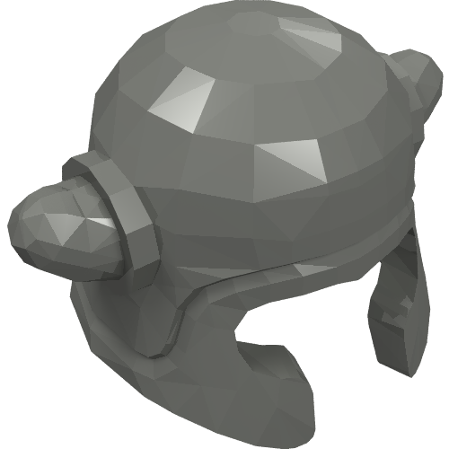 Rendu LDraw de Casque microfigurine avec cornes (Microfig Helmet with Horns), couleur indicative