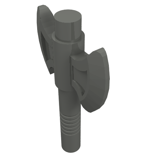 Rendu LDraw de Hache d'arme avec double lame (Weapon Axe with Twin-Blade), couleur indicative