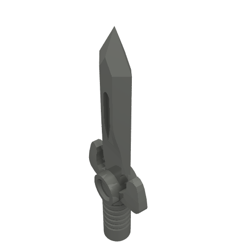 Rendu LDraw de Épée d'arme petite [poignet angulaire] (Weapon Sword Small [Angular Hilt]), couleur indicative