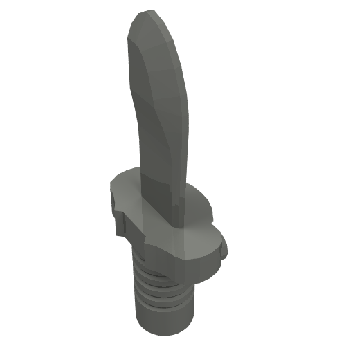 Rendu LDraw de Poignard d'arme / couteau [extrémité de poignée plate] (Weapon Dagger / Knife [Flat Hilt End]), couleur indicative