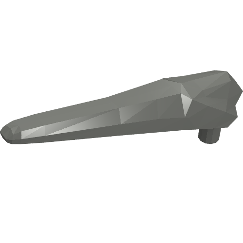 Rendu LDraw de Animal Body Part, Dinosaur, Pteranodon Jaw Bottom avec connecteur [Flexible Plastic], couleur indicative
