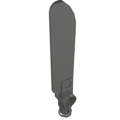 Rendu LDraw de Pale de rotor Technic petite avec extrémité de connecteur de trou et d'axe (Technic Rotor Blade Small with Hole and Axle Connector End), couleur indicative