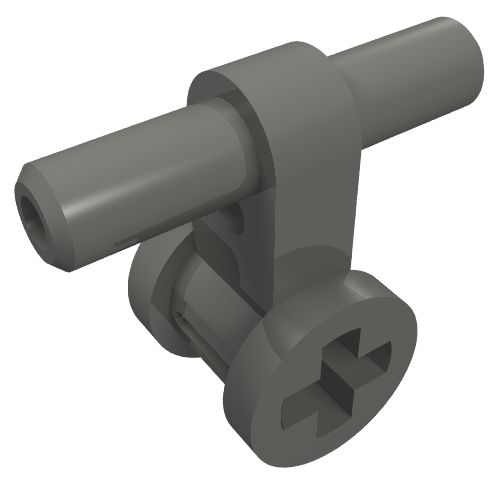 Rendu LDraw de Connecteur de tuyau pneumatique avec axe Connecteur (Pneumatic Hose Connector with Axle Connector), couleur indicative