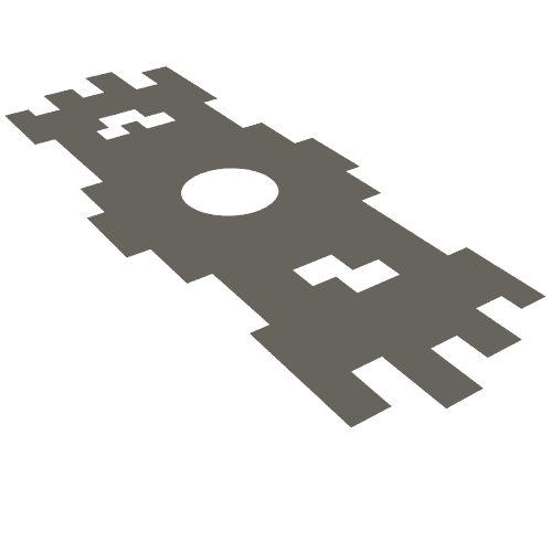 Rendu LDraw de Neckwear Poncho, Tattered and Pixelated, couleur indicative
