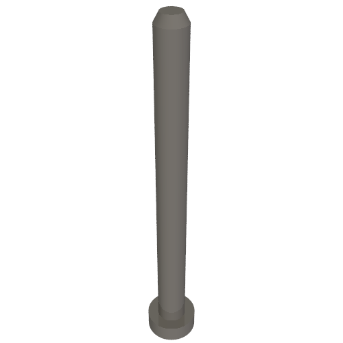 Rendu LDraw de Pédale de voie de véhicule, train, connexion / stacking 4 ½ tenon longue pour le rangement de piste (Vehicle Track, Train, Connection/Stacking Pin 4 ½ stud long for Track Storage), couleur indicative