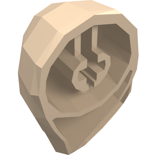 Rendu LDraw de Arm, Bigfig, Left avec tenon, couleur indicative