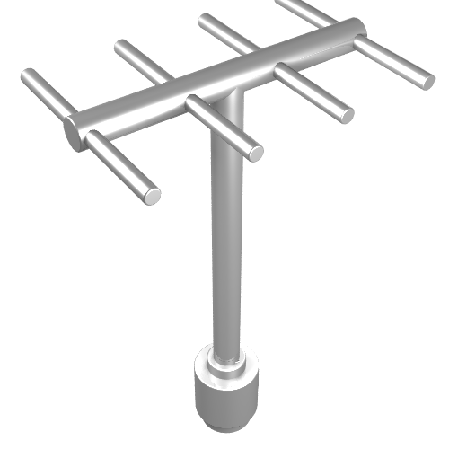 Rendu LDraw de Antenne avec rayons latéraux (Antenna with Side Spokes), couleur indicative