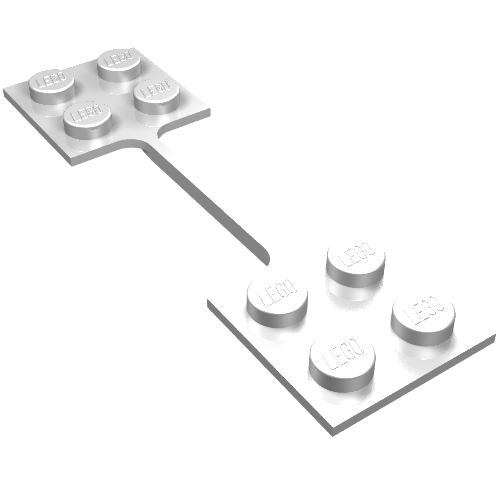 Rendu LDraw de Raccord de charnière, deux plaques connectées 2 x 2 [Nylon] (Hinge Coupling, Two Connected 2 x 2 Plates [Nylon]), couleur indicative