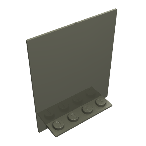 Rendu LDraw de Porte 2 x 5 x 5 pivotante, base plate (Door 2 x 5 x 5 Swivel, Flat Base), couleur indicative
