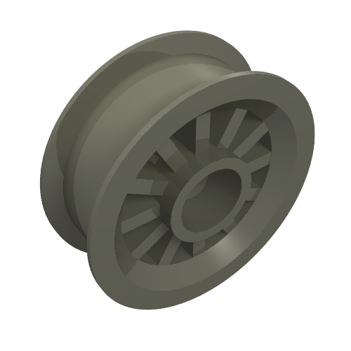 Rendu LDraw de Roue à rayons 2 x 2 avec trou pour connecteurs (Wheel Spoked 2 x 2 with Pin Hole), couleur indicative
