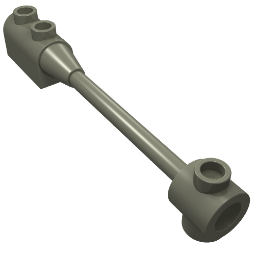 Rendu LDraw de Barre 1 x 8 avec brique 1 x 2 extrémités supérieures incurvées (d'origine, sans support d'axe) (Bar 1 x 8 with Brick 1 x 2 Curved Top End (Original, No Axle Holder)), couleur indicative