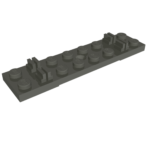 Rendu LDraw de Plaque de couchette pour voie ferrée 2 x 8 sans rainures de câble (Train Track Sleeper Plate 2 x 8 without Cable Grooves), couleur indicative