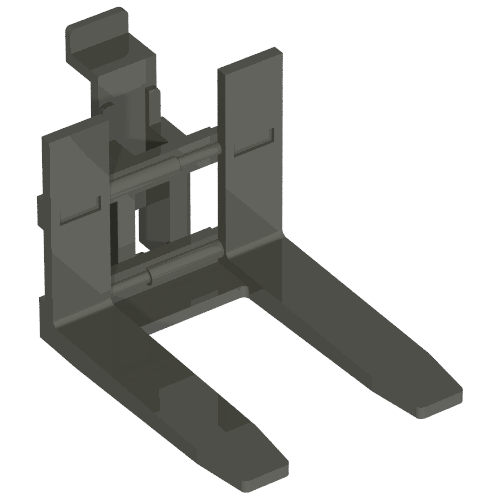 Rendu LDraw de Forklift Forks Wide Reinforced [sans Rubber Belt Holder], couleur indicative