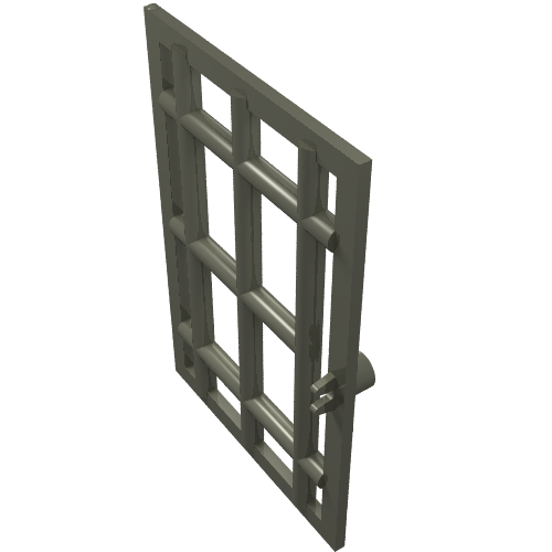 Rendu LDraw de Porte 1 x 6 x 7 barreaux (Door 1 x 6 x 7 Barred), couleur indicative