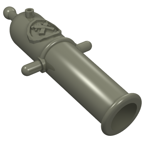 Rendu LDraw de Canon d'arme sans tir (Weapon Cannon Non Shooting), couleur indicative