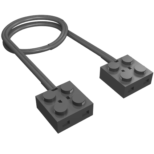 Rendu LDraw de Wire avec Brique 2 x 2 x 2/3 and Train Track Contacts, couleur indicative