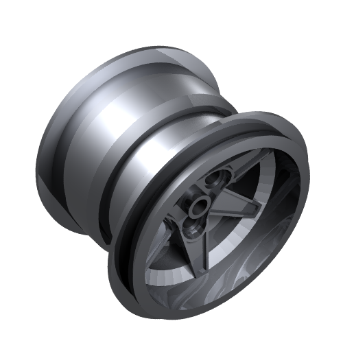 Rendu LDraw de roue 62 x 46 Technic Racing Large, couleur indicative
