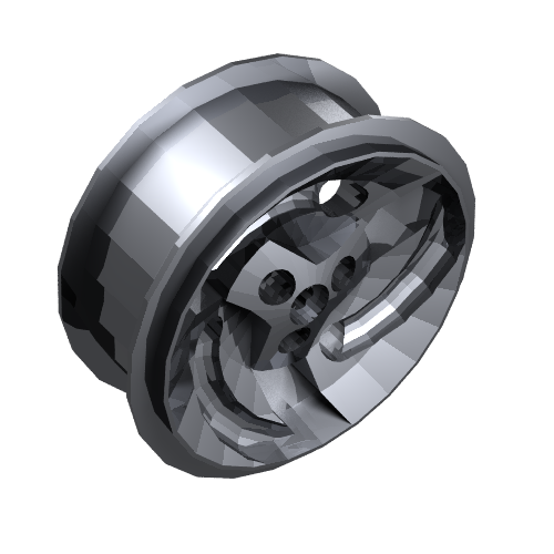 Rendu LDraw de Roue 81.6 x 34 ZR à trois rayons (Wheel 81.6 x 34 ZR Three Spoke Swirl), couleur indicative