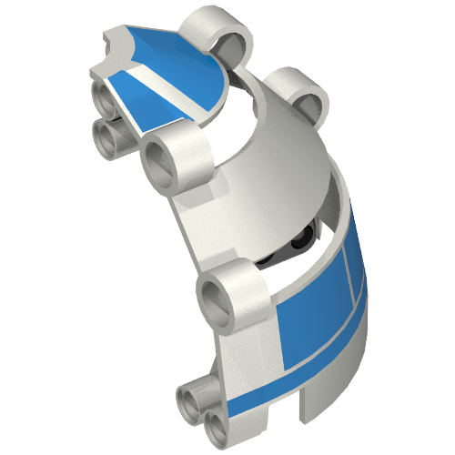 Rendu LDraw de Technic panneau Dome 6 x 6 x 5 2/3 avec R2-D2 No Eye Print, couleur indicative
