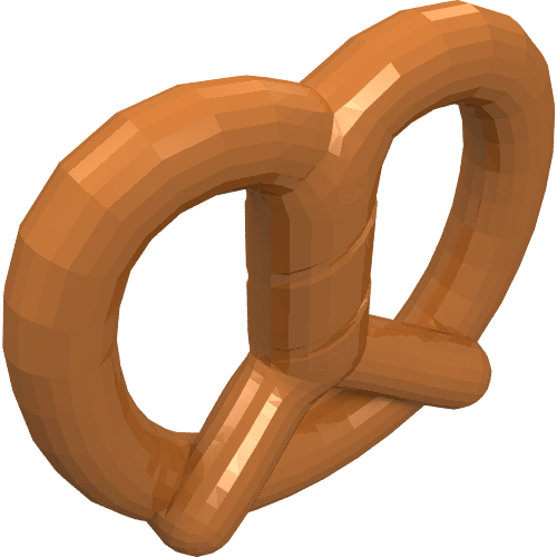Rendu LDraw de Nourriture bretzel (Food Pretzel), couleur indicative