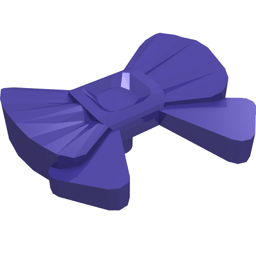 Rendu LDraw de Accessoire Bow avec connecteur (Headwear Accessory Bow with Pin), couleur indicative