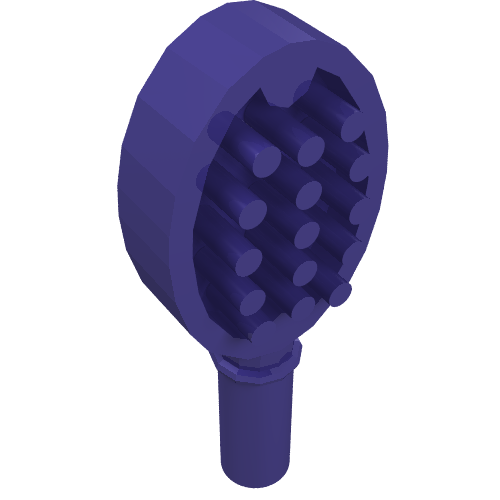 Rendu LDraw de Brosse à cheveux d'équipement avec le cœur sur l'inverse [accessoire de cheveux] (Equipment Hairbrush with Heart on Reverse [Hair Accessory]), couleur indicative