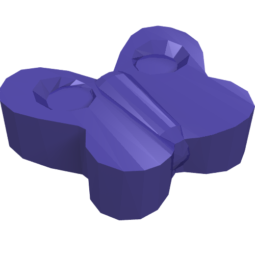 Rendu LDraw de Casquette Accessoire Papillon avec connecteur (Headwear Accessory Butterfly with Pin), couleur indicative