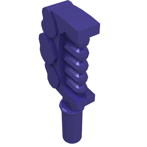 Rendu LDraw de Équipement Peigne avec poignée et 3 cœurs [Accessoire cheveux] (Equipment Comb with Handle and 3 Hearts [Hair Accessory]), couleur indicative